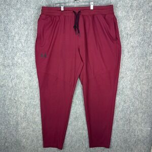 Under Armour Joggers Mens XXL Burgundy Red Unstoppable Tapered Athletic Pants